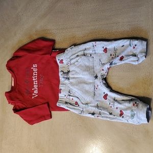 Valentines Day Baby 3-6 month onesie with pants